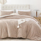Smoofy Fluffy Queen Size Comforter 3 PCS - Pink Fleece Bedding Set