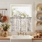 jinchan Floral Linen Kitchen Tier Curtains, 24 Inch, 2 Panels, Green