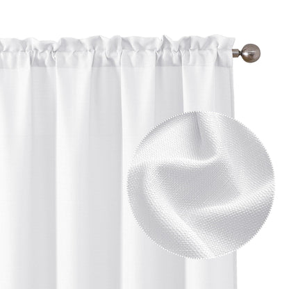 Chyhomenyc 2 Panels White Kitchen Curtains 36 Inch Length Tier Curtain