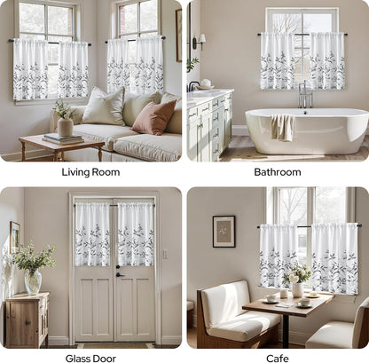 HOMEIDEAS Kitchen Curtains, Short Non-See-Through Privacy Curtains 30"X36"
