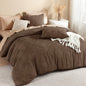 Litanika King Size Comforter Set, 3 Pieces Beige Tufted Boho Bedding Set