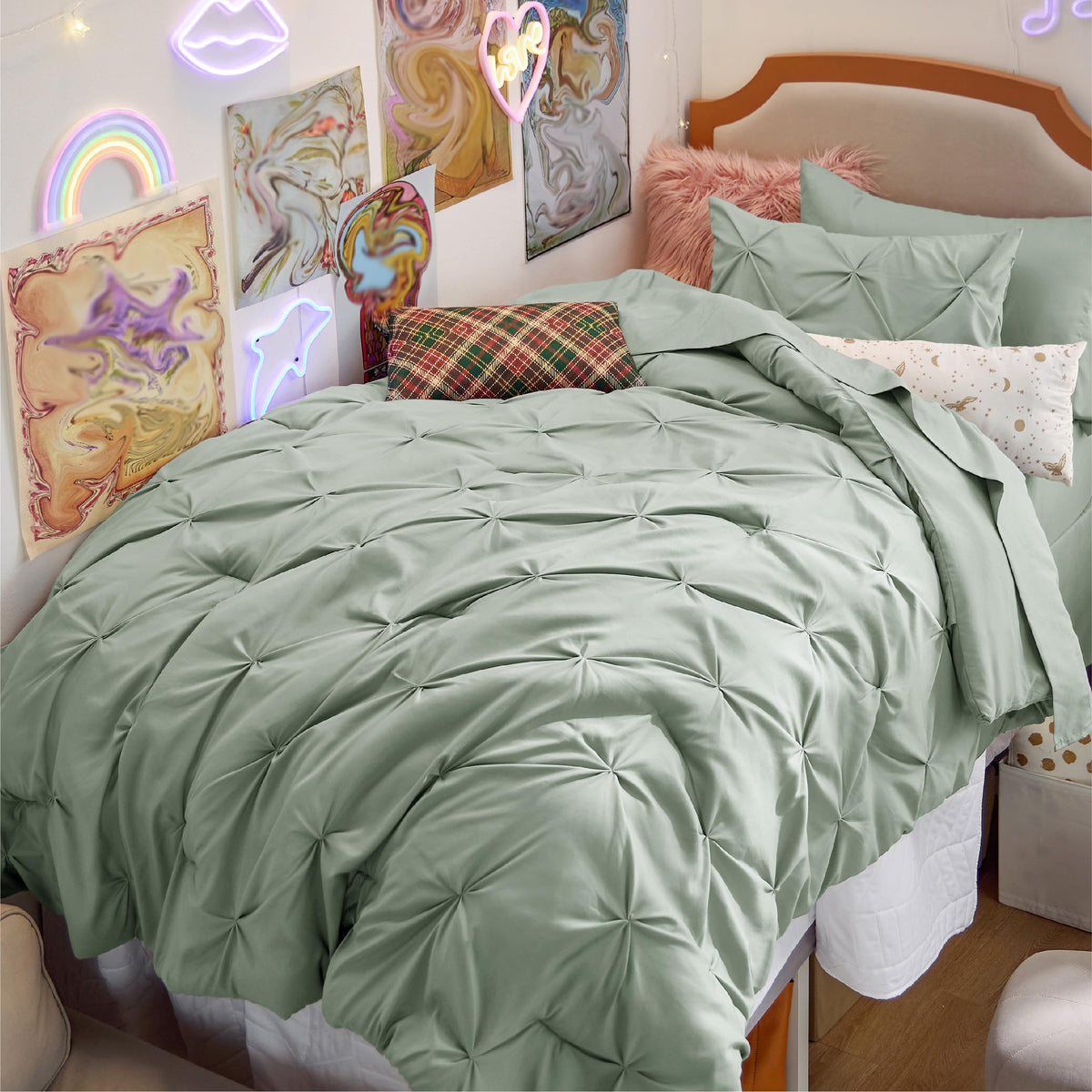 Bedsure 7-Piece King Size Comforter Set & Sheets, Grey King Bedding