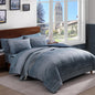 Plaid Full Size Comforter Set Blue Grey 7 Pieces Farmhouse Bed in a Bag