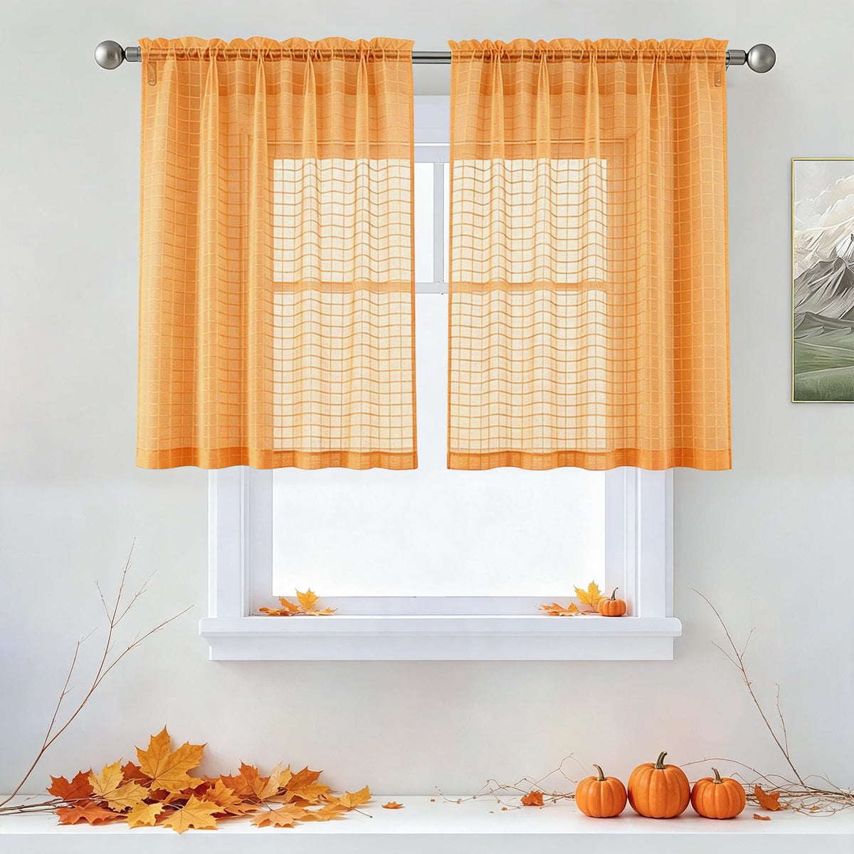 SpaceDresser Sheer Voile Curtains for Living Room 84 Inch Long 2 Panels