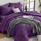 HEVUMYI 7-Piece Full Comforter Set, Dark Grey Bed in a Bag