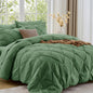 Sasttie Full Size Comforter Set, 7-Piece Bed in a Bag Double, Pintuck Bedding Set for All Season, Includes Comforter, Flat Sheet, Fitted Sheet, Pillowcases and Pillowshams, Beige