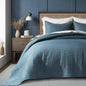 EVERGRACEHOME Cotton Sateen Quilt Set, Queen Size, Olive Green
