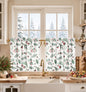 Miss Adola 36 Inch Length Kitchen Tier Curtains Pumpkin Leaf Cafe Curtains