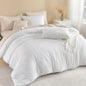 Litanika King Size Comforter Set, 3 Pieces Beige Tufted Boho Bedding Set