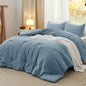 Bedsure Queen Comforter Set Prewashed Soft Bedding Set 3Pcs Cream 90"x90"