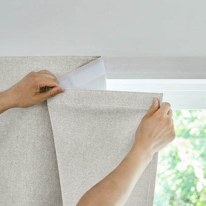 Jilron Adhesive Curtain,100% Blackout Curtains, No Drilling, Suitable for Multi-Scenes Privacy Protection (Black - W35 × L60 in)