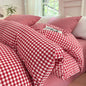 LifeTB Queen Comforter Set Fluffy Plaid Checkered Pattern Modern Style Geometric Comforter with 2 Pillow Shams Grid Plaid Bedding Comforter for Boys Men All Season Queen Size Bed Comforter Set