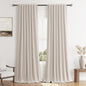 Guken Cream Linen Blackout Curtains 84 Inch Length 2 Panels Set for Living Room Bedroom Back Tab Thermal Insulated 100% Black Out Drapes Room Darkening Window Curtain Ivory Natural Beige