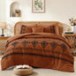 MaiRêve Embroidery Queen Comforter Set 7 Pieces Burnt Orange Bed in a Bag
