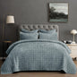 PHF Diamond Pattern Luxury Velvet Quilt Set Queen Size, Sand