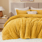 BEDELITE Fleece Full Comforter Set, Fluffy Bed Set, Cream White