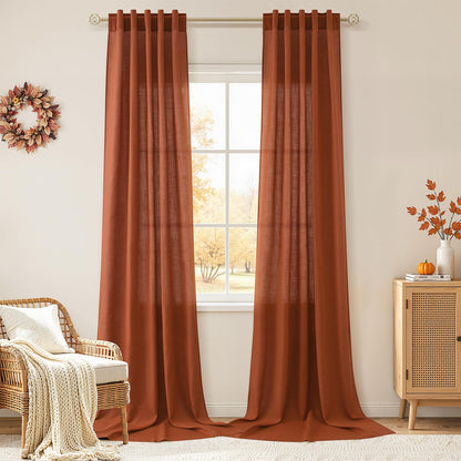 Nanspring Linen Kitchen Window Curtains Over Sink for Cafe 36x36 Inch Cream