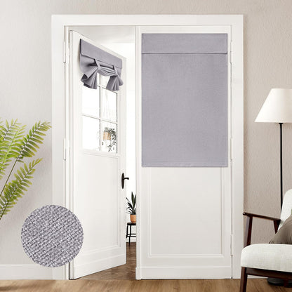 HOMEIDEAS 100% Blackout Linen Door Curtains for French Door 26x68 Inch