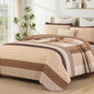 WONGS BEDDING Grey Queen Size Quilt Set, Boho Striped Bedspread