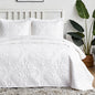 Hansleep Queen Quilt White Quilts Queen Size 3 Pieces (1 Quilt, 2 Shams)