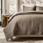 EVERGRACEHOME Cotton Sateen Quilt Set, Queen Size, Olive Green