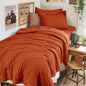Full Comforter Set - 7PCS Bed in a Bag, Seersucker Bedding Set, Dark Grey