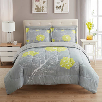 Full Size Comforter Set with Sheets - 7-Piece Bedding Collection - 1 Comforter, 1 Fitted Sheet, 1 Flat, 4 Pillowcases - Deep Pocket - Soft & Breathable Premium Quality - Ideal for All Seasons, Gray