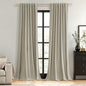 Guken Cream Linen Blackout Curtains 84 Inch Length 2 Panels Set for Living Room Bedroom Back Tab Thermal Insulated 100% Black Out Drapes Room Darkening Window Curtain Ivory Natural Beige