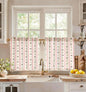 Miss Adola 36 Inch Length Kitchen Tier Curtains Pumpkin Leaf Cafe Curtains