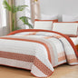 WONGS BEDDING Grey Queen Size Quilt Set, Boho Striped Bedspread