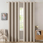 MIULEE 100% Blackout Linen Curtains for Bedroom 52x90 Inches Natural Beige
