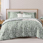 BLOOMHAVEN Queen Comforter Set-7 Pieces Blue Floral Bed in a Bag Queen