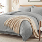 Zzlpp Queen Comforter Set 7 Piece, Beige Bed in a Bag Queen Bedding Sets