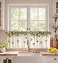 Miss Adola 36 Inch Length Kitchen Tier Curtains Pumpkin Leaf Cafe Curtains
