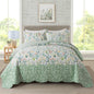 Travan 3-Piece Quilt Set Quilted Bedspread Lightweight Coverlet Set Garden Style Floral Printed Oversized Quilted Bedding Set with Shams for All Season, Exquisite, King Size