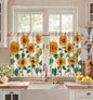 Miss Adola 36 Inch Length Kitchen Tier Curtains Pumpkin Leaf Cafe Curtains