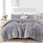 Smoofy Fluffy Queen Comforter Set, Faux Fur Pink Comforter Set 3 Pcs