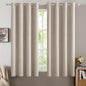 MIULEE 100% Blackout Linen Curtains for Bedroom 52x90 Inches Natural Beige