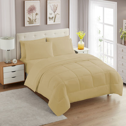 Full Size Comforter Set with Sheets - 7-Piece Bedding Collection - 1 Comforter, 1 Fitted Sheet, 1 Flat, 4 Pillowcases - Deep Pocket - Soft & Breathable Premium Quality - Ideal for All Seasons, Gray