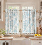 Miss Adola 36 Inch Length Kitchen Tier Curtains Pumpkin Leaf Cafe Curtains