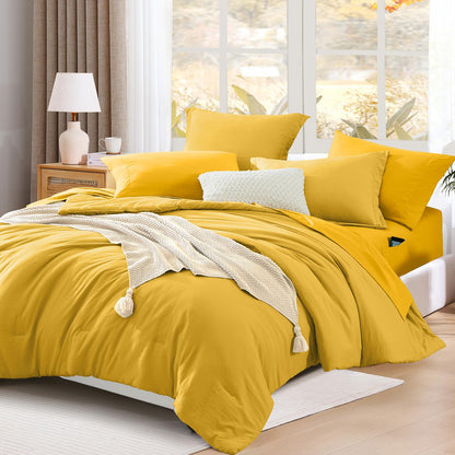 Full Size Comforter Sets-7 Pieces Ultra Soft Bed in a Bag Full Bedding Sets