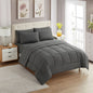 Sweet Home Collection 5 Piece Comforter Set Bag Solid Color All Season Soft Down Alternative Blanket & Luxurious Microfiber Bed Sheets, Navy, Twin