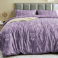 MUXHOMO Duvet Cover King Size, 3-Piece Floral Grey-Blue Bedding Set