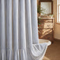 Farmhouse Shower Curtain Ruffle Linen Beige 72" W x 72" L