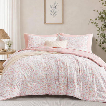 Monbix Queen Comforter Set - 7 Pieces Soft Bed in a Bag Queen Bedding Sets