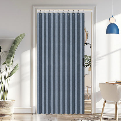 Vatge Closet Door Curtain Room Divider Drapes, Pleated Folding Style Curtains for Doorways Curtain for Bedroom Without Door,1 Panel with Tieback, W39 x L78, Black