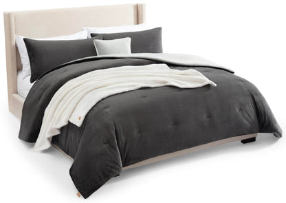 UGG Remina Queen Comforter Set with Throw Blanket & Pillow, 5-Piece, Beige