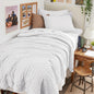 Full Comforter Set - 7PCS Bed in a Bag, Seersucker Bedding Set, Dark Grey