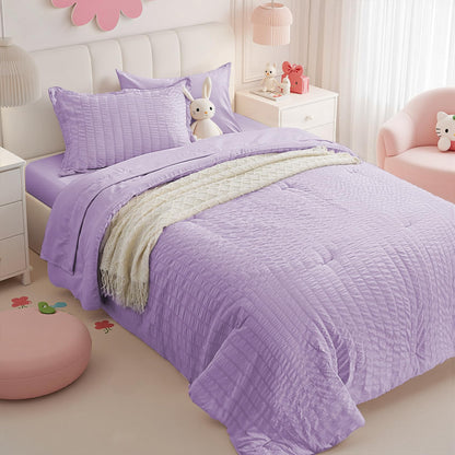 Zzlpp Queen Comforter Set 7 Piece, Green Bed in a Bag Queen Bedding Sets