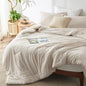 Bedsure Queen Size Comforter Sets, Beige Cationic Dyed Bedding Set 3 Pcs